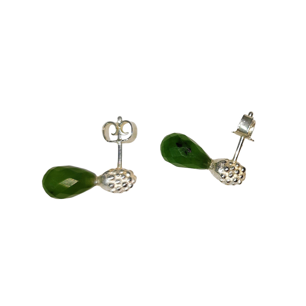 Ohrstecker aus Silber und Jade